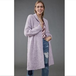 Anthropologie Lilla Textured Cardigan, Lilac Purple, XS